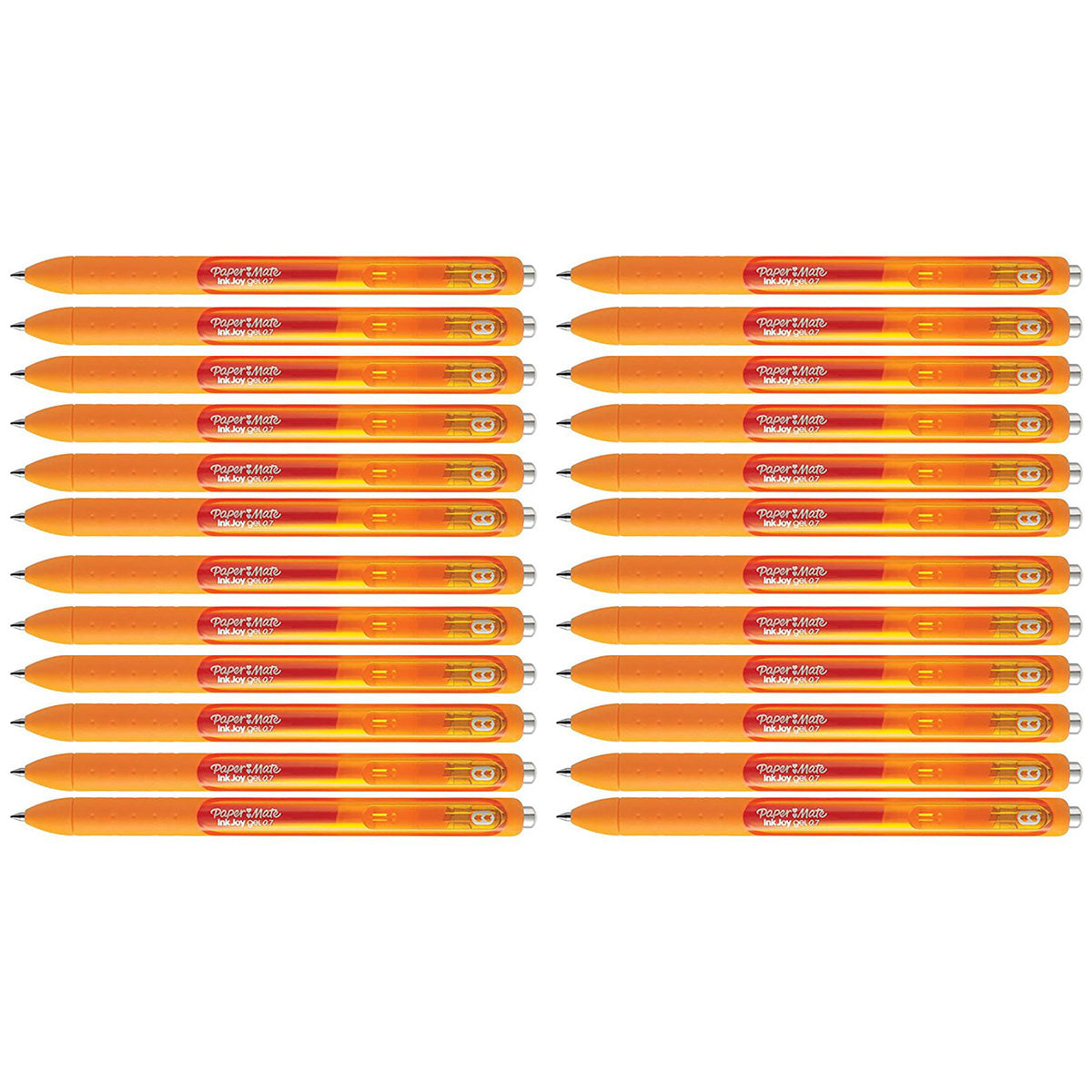 Paper Mate Inkjoy Gel Orange Medium Point 0.7 mm Bulk Pack of 24 Paper Mate Gel Ink Pens