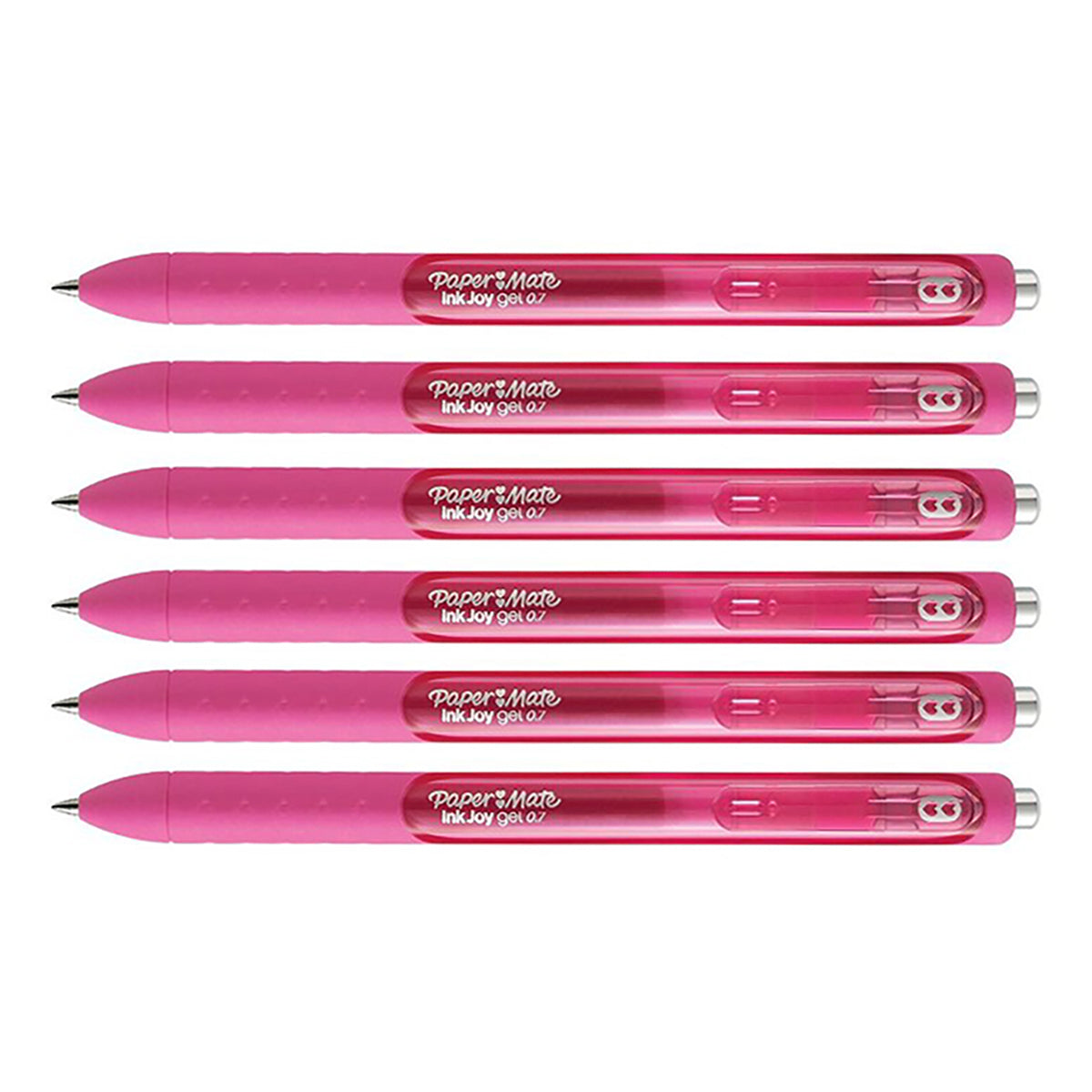 Paper Mate Inkjoy Gel Pen Pink Medium, Retractable Gel Pen Pack of 6 Paper Mate Gel Ink Pens