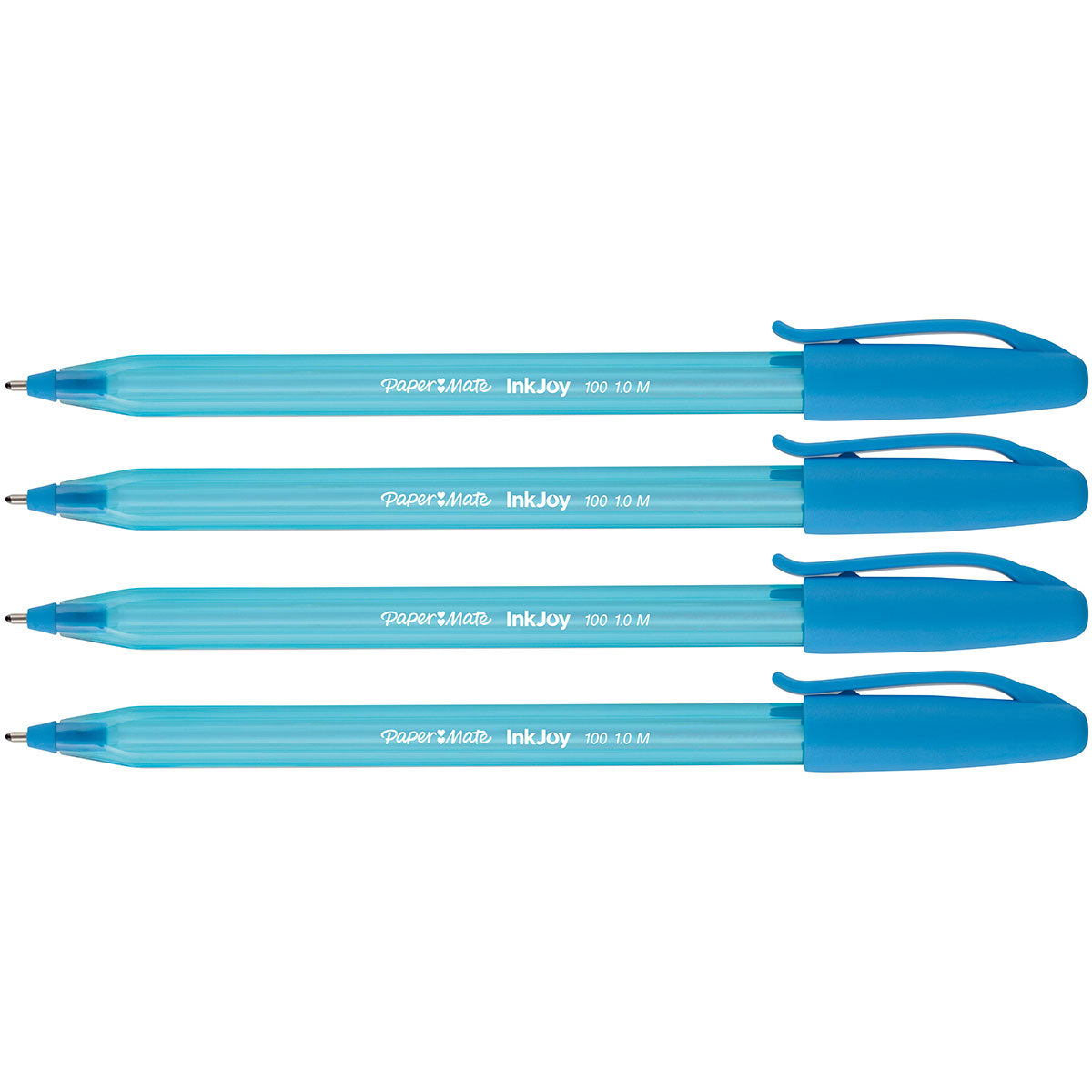 Paper Mate Inkjoy Turquoise 100ST Ballpoint Pen, Medium 1.0mm, Turquoise Ink Pack of 4 Paper Mate Ballpoint Pen