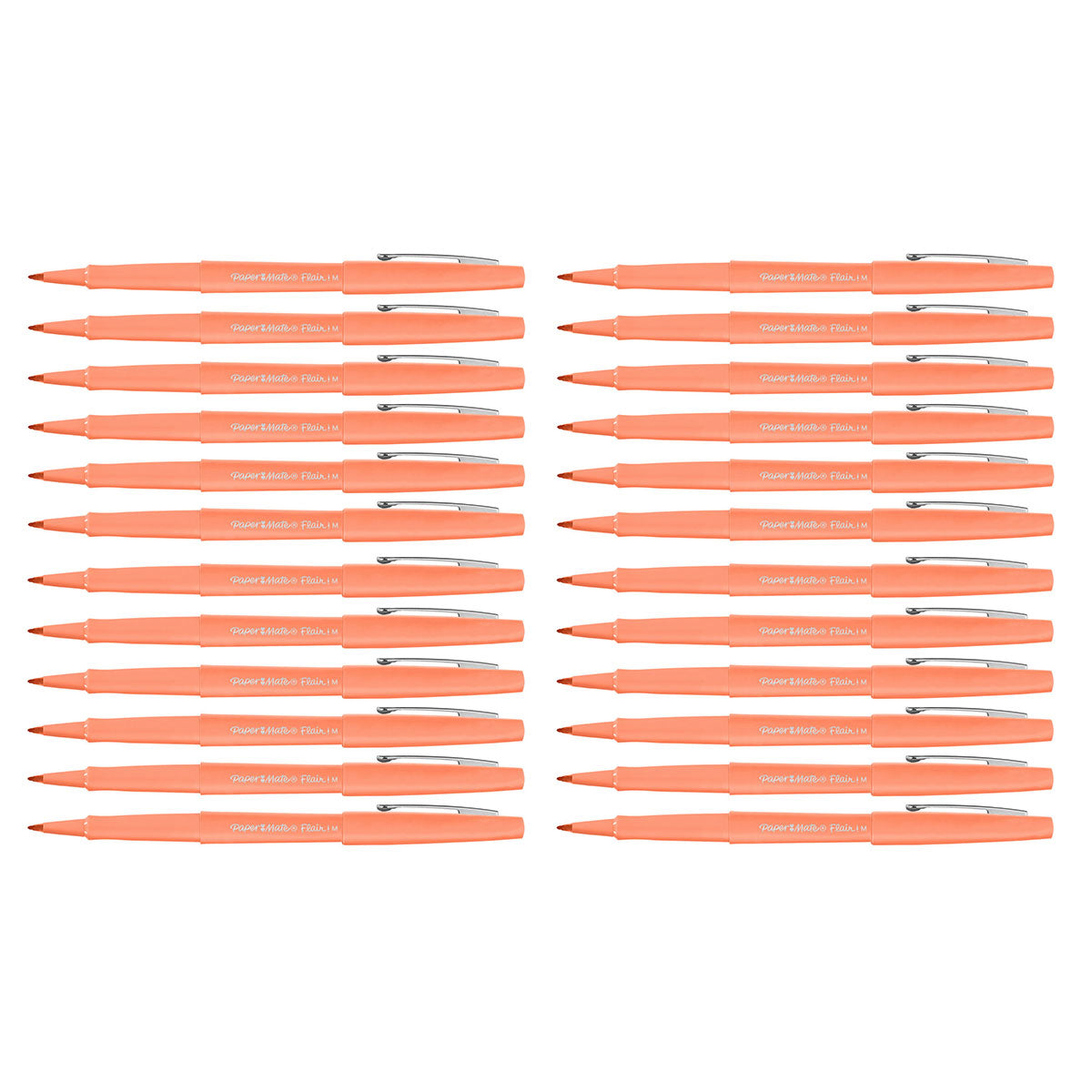 Paper Mate Flair Papaya Felt Tip Pen Medium, Point Guard Bulk Pack of 24 Paper Mate Felt Tip Pen