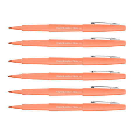 Paper Mate Flair Papaya Felt Tip Pen Medium, Point Guard - Pack of 6  Paper Mate Felt Tip Pen