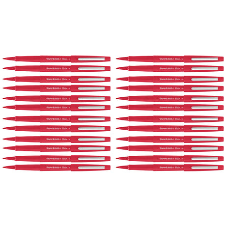 Paper Mate Flair Red Felt Tip Pens Point Guard, Bulk Pack of 24  Paper Mate Felt Tip Pen