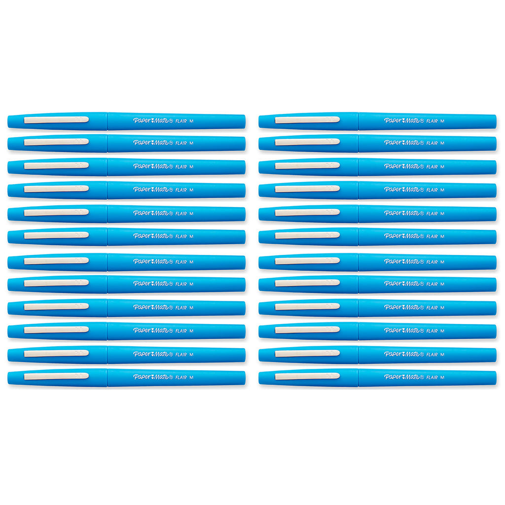 Paper Mate Flair Scuba Dive Felt Tip Pen Medium Point Guard, Bulk Pack of 24
