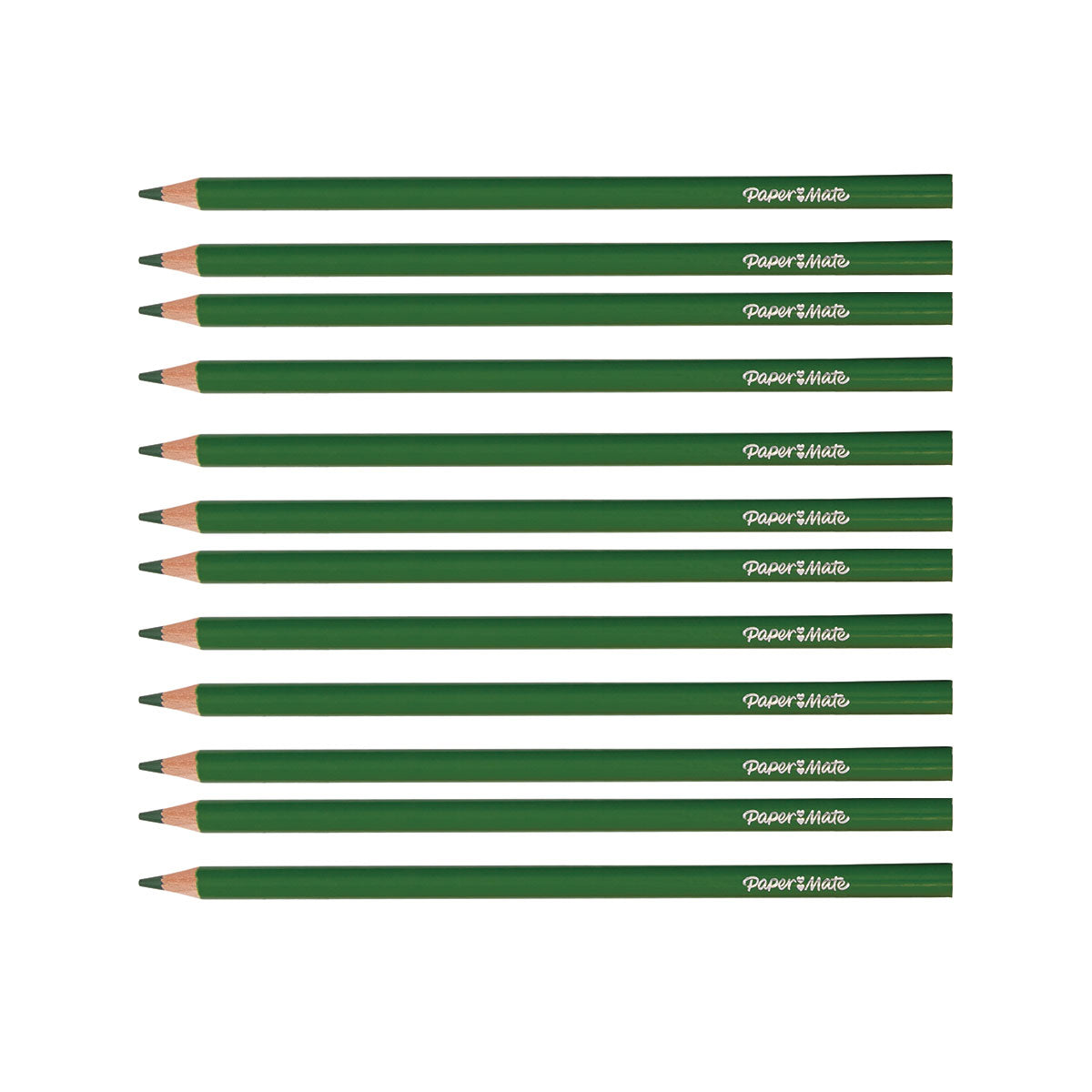 Paper Mate Green Colored Pencils Pack of 12 (Writes Green) Paper Mate Pencils