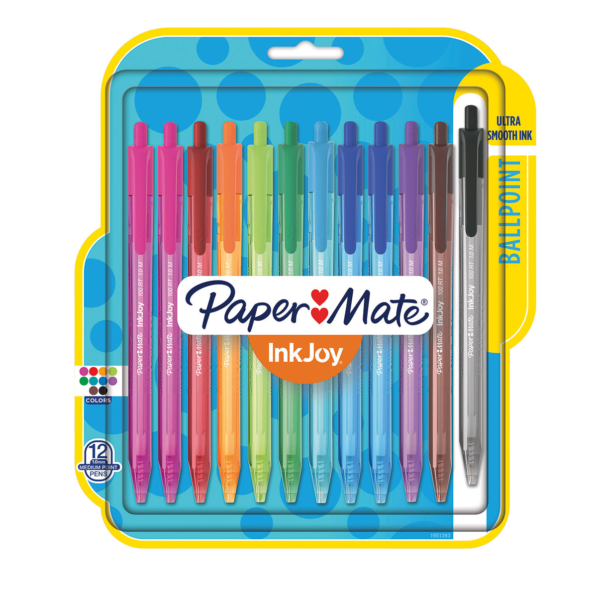 Paper Mate Inkjoy, Assorted Colors, Retractable Ballpoint Pens, Pack of 12 Paper Mate Ballpoint Pen