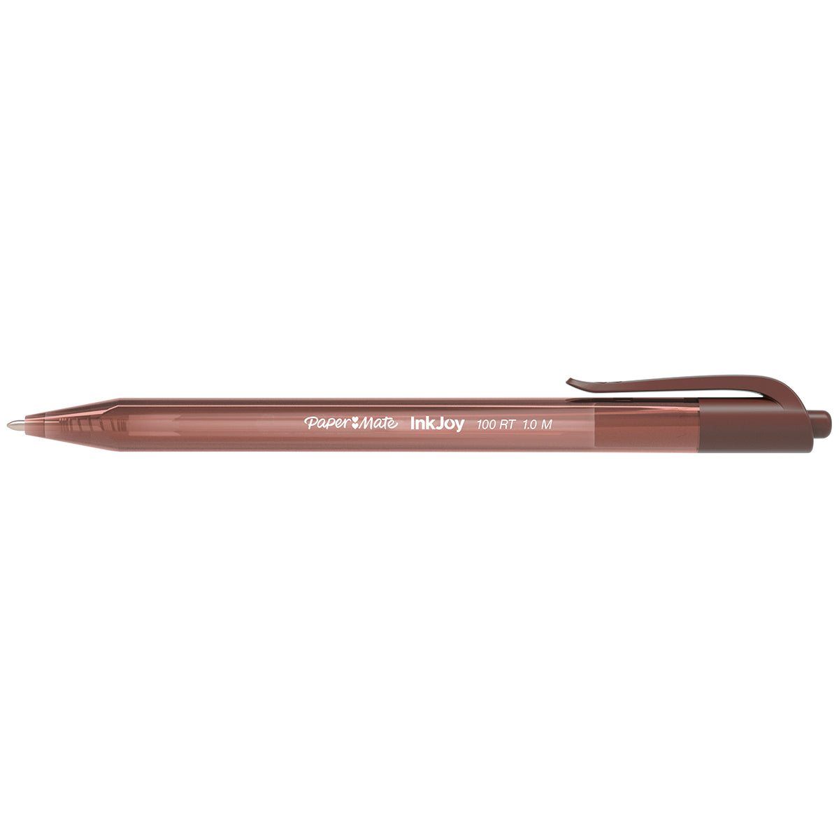Paper Mate Inkjoy 100RT Retractable Brown Ballpoint Pen, Medium 1.0mm Paper Mate Ballpoint Pen
