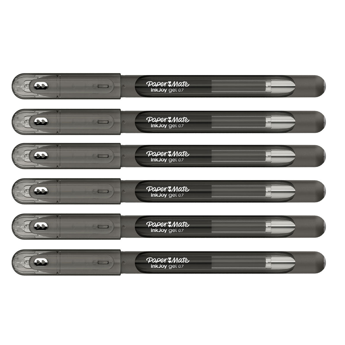 Paper Mate Inkjoy Gel Pen Black Medium 0.7mm Pack of 6 Paper Mate Gel Ink Pens