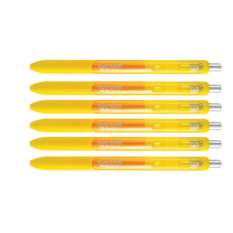 Paper Mate Inkjoy Gel Yellow Medium Point 0.7 mm Retractable Gel Pens Pack of 6  Paper Mate Gel Ink Pens