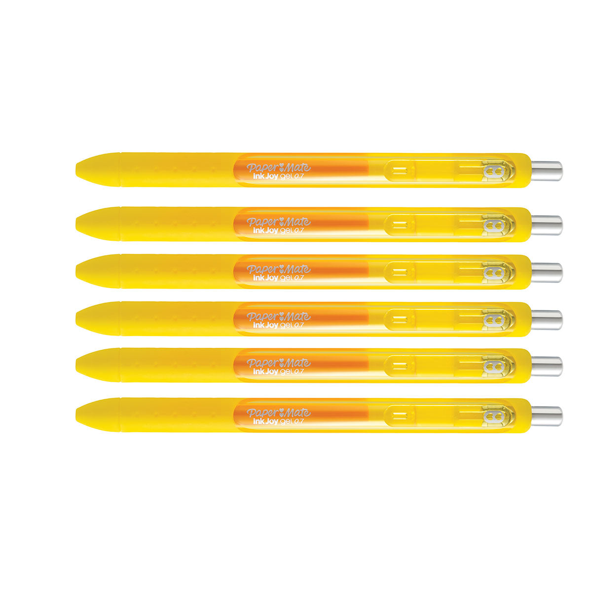 Paper Mate Inkjoy Gel Yellow Medium Point 0.7 mm Retractable Gel Pens Pack of 6 Paper Mate Gel Ink Pens