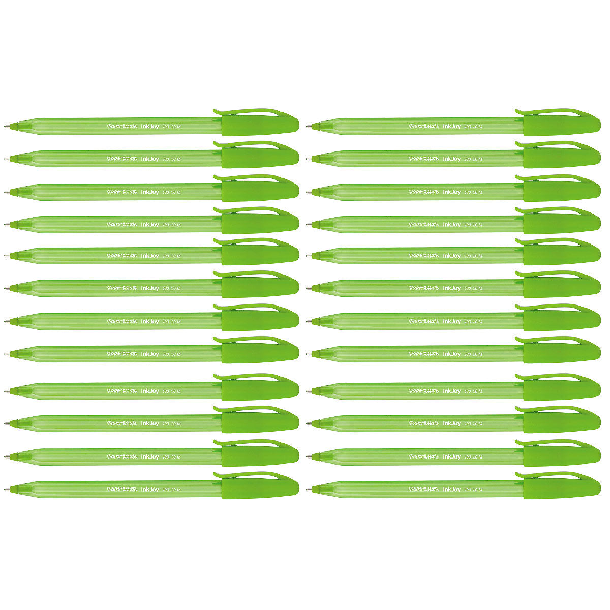 Paper Mate Inkjoy Light Green Stick Ballpoint Pen, Medium 1.0mm, Light Green Ink Bulk Pack Of 24 Paper Mate Ballpoint Pen