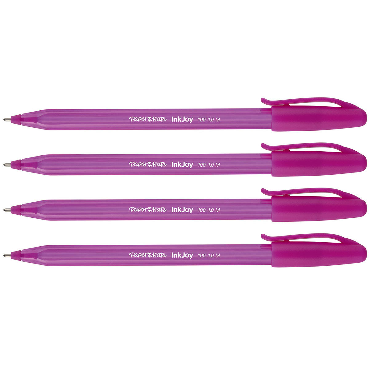 Paper Mate InkJoy Magenta Pink Ink Stick Ballpoint Pen Medium Point Pack of 4 Paper Mate Ballpoint Pen