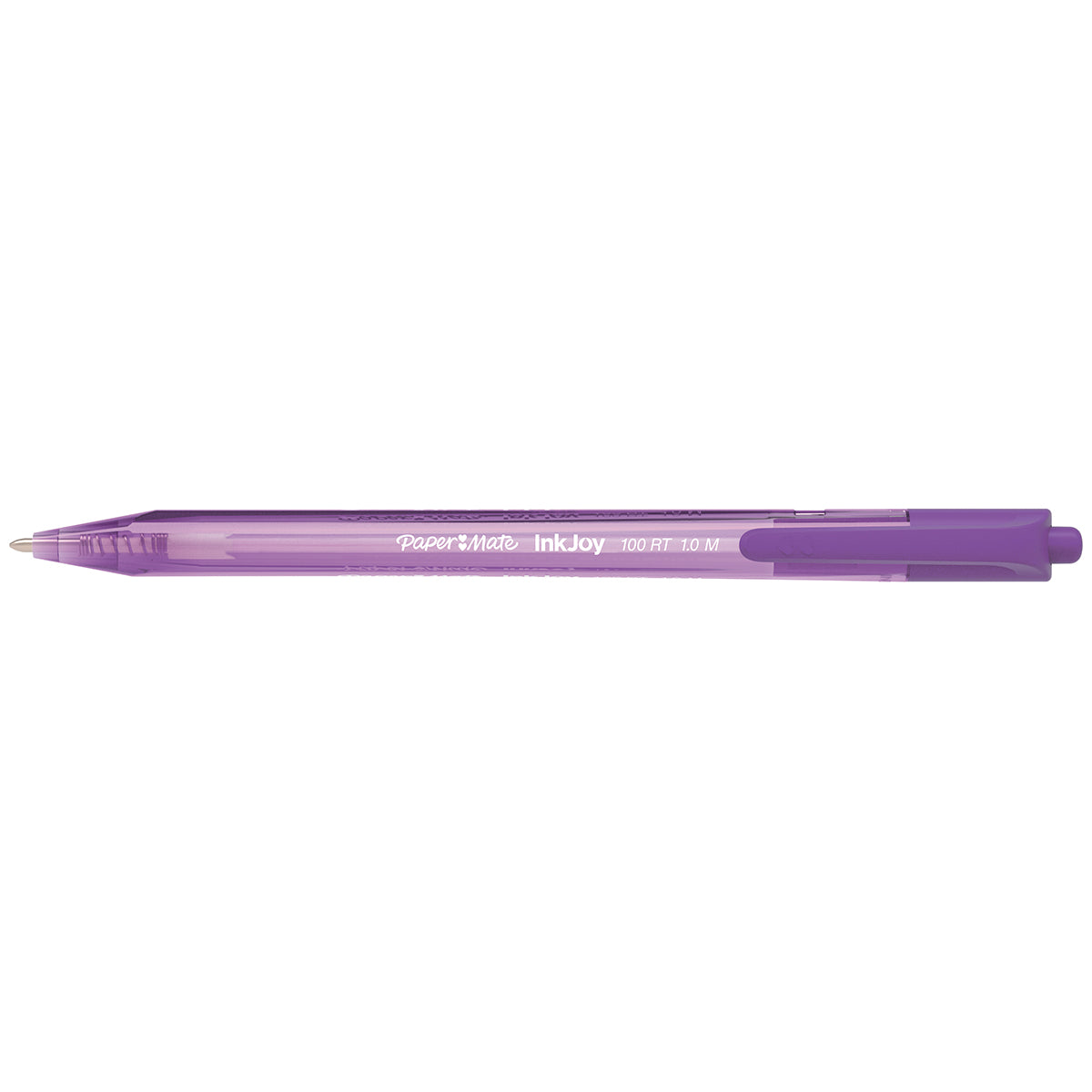 Paper Mate Inkjoy 100RT Retractable Purple Ballpoint Pen, Medium 1.0mm Paper Mate Ballpoint Pen