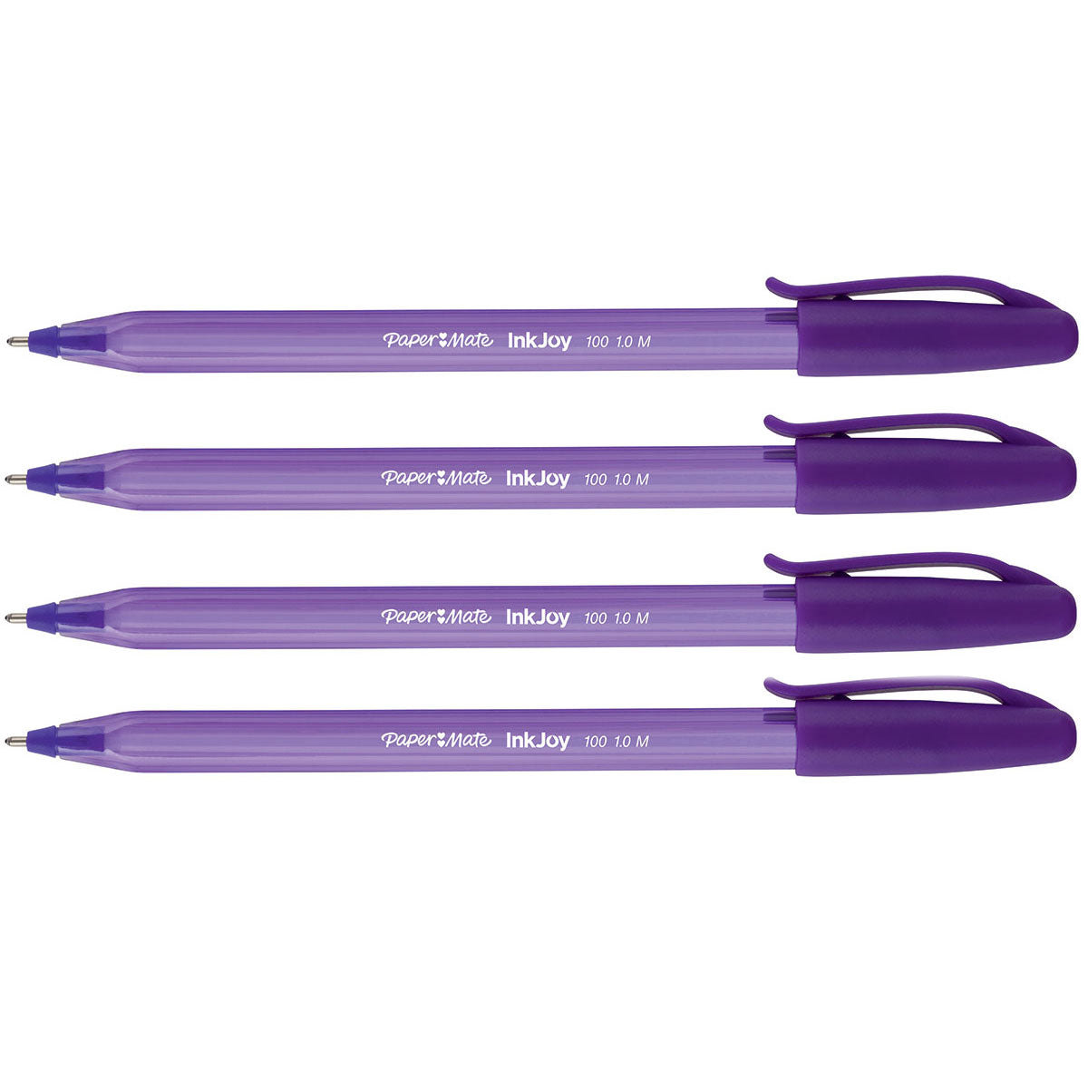 Paper Mate InkJoy Purple Ink Capped Stick Ballpoint Pen Medium Point Pack of 4 Paper Mate Ballpoint Pen