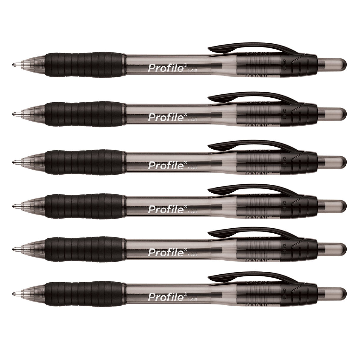 Paper Mate Profile Black Ballpoint Pen 1.4b Retractable, Bold Point Pack of 6 Paper Mate Ballpoint Pen