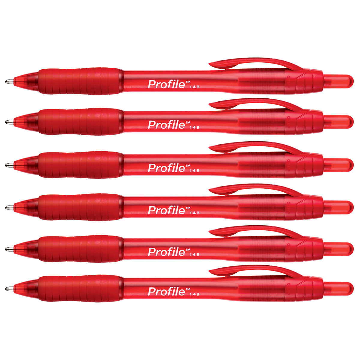 Paper Mate Profile Red 1.4b Ballpoint Pen Retractable, Bold Point Pack Of 6 Paper Mate Ballpoint Pen