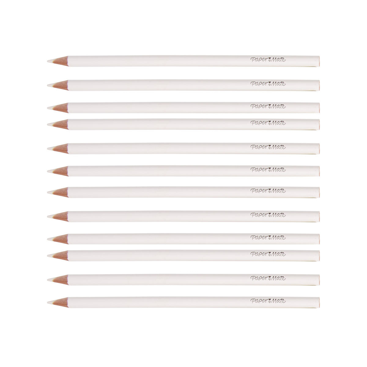Paper Mate White Colored Pencils Pack of 12 (Writes White)  Paper Mate Pencils