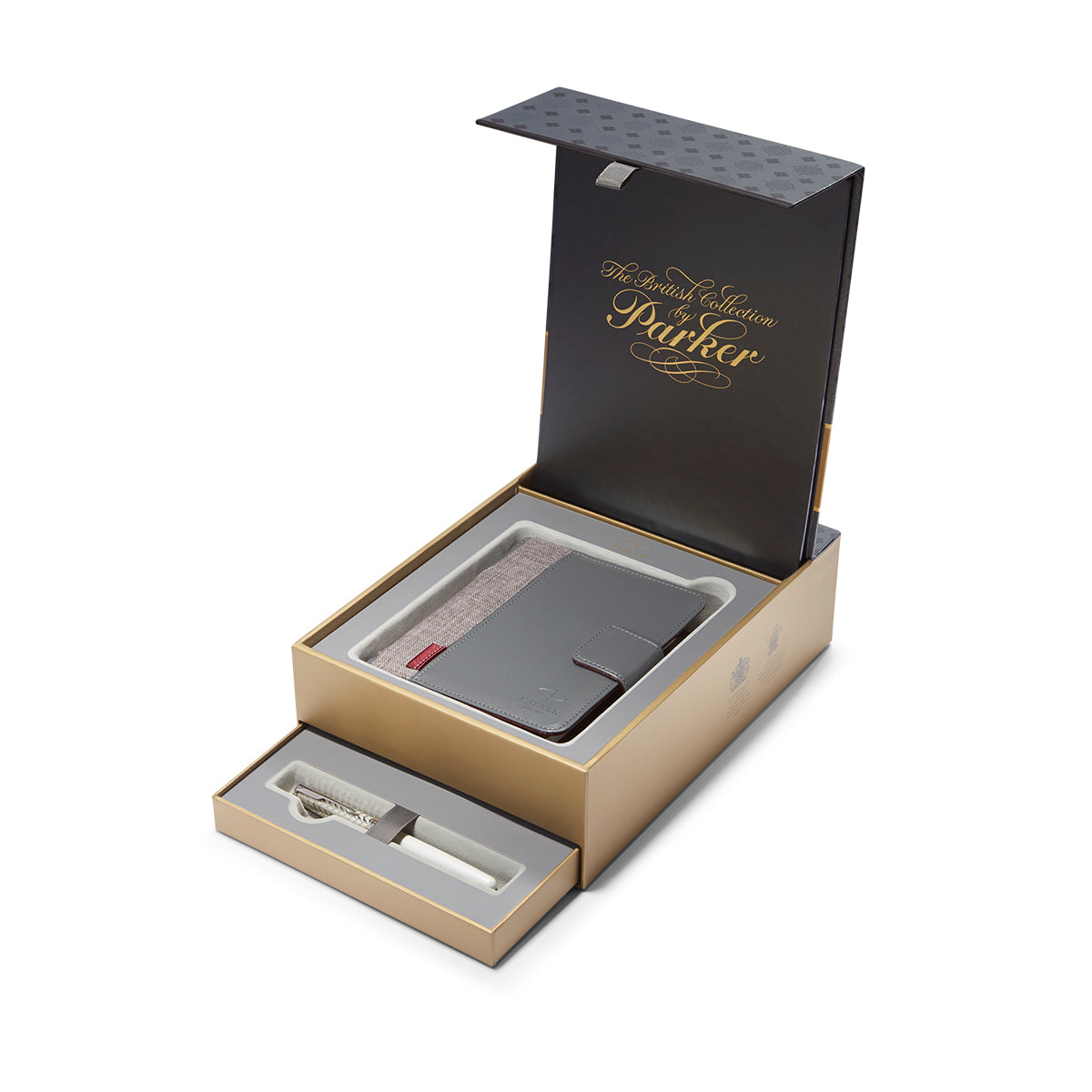 Parker Sonnet Sonnet Metal & Pearl Lacquer CT 18K Solid Gold Palladium Nib with Notebook and Organizer Parker Fountain Pens