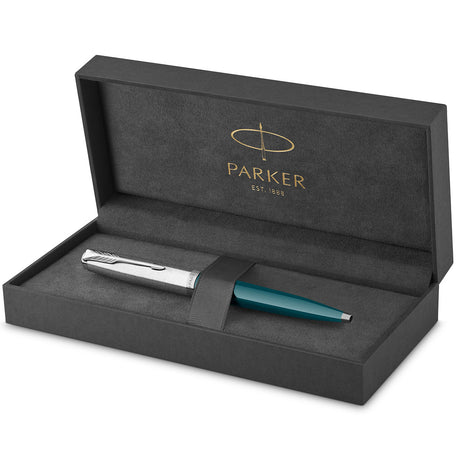 Parker 51 Teal Chrome Trim Ballpoint Pen  Parker Ballpoint Pens