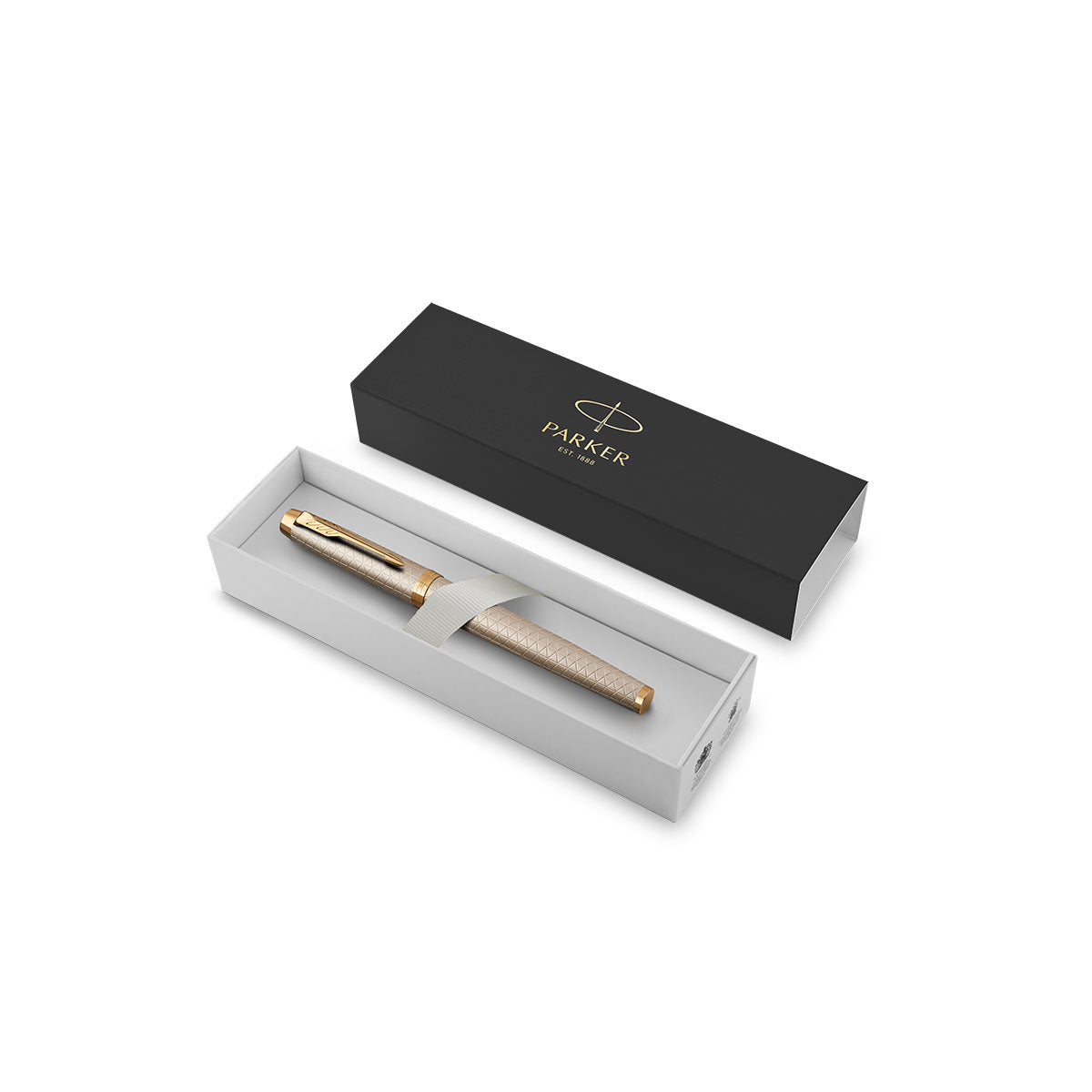 Parker IM Premium Fountain Pen, Warm Silver Gold Trim, Medium Parker Fountain Pens