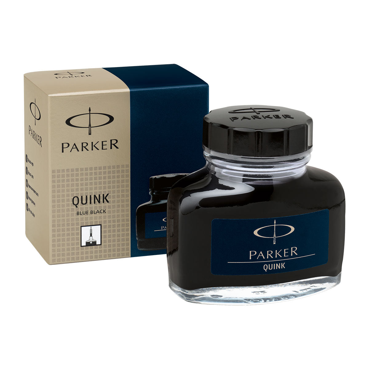 Parker Quink Blue Black Fountain Pen Bottled Ink, 57 ml S0037490 Parker Fountain Pen Bottled Ink