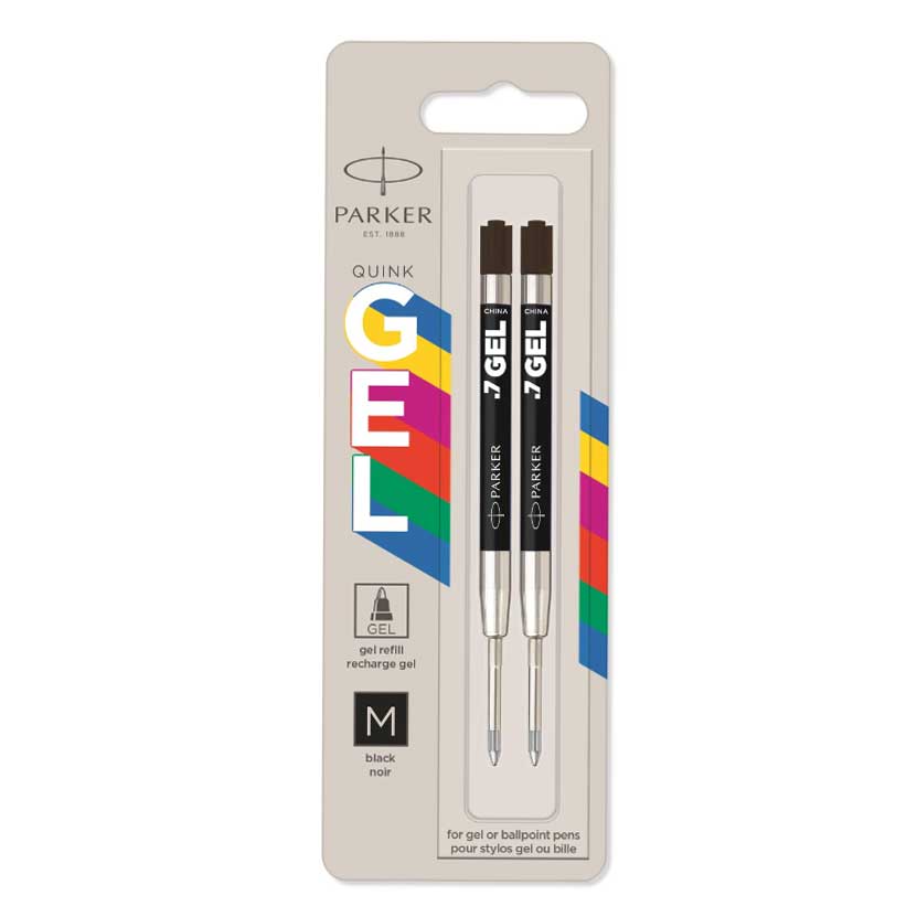 Parker Original Gel Refill Black Medium Pack of 2 Parker Gel Refills