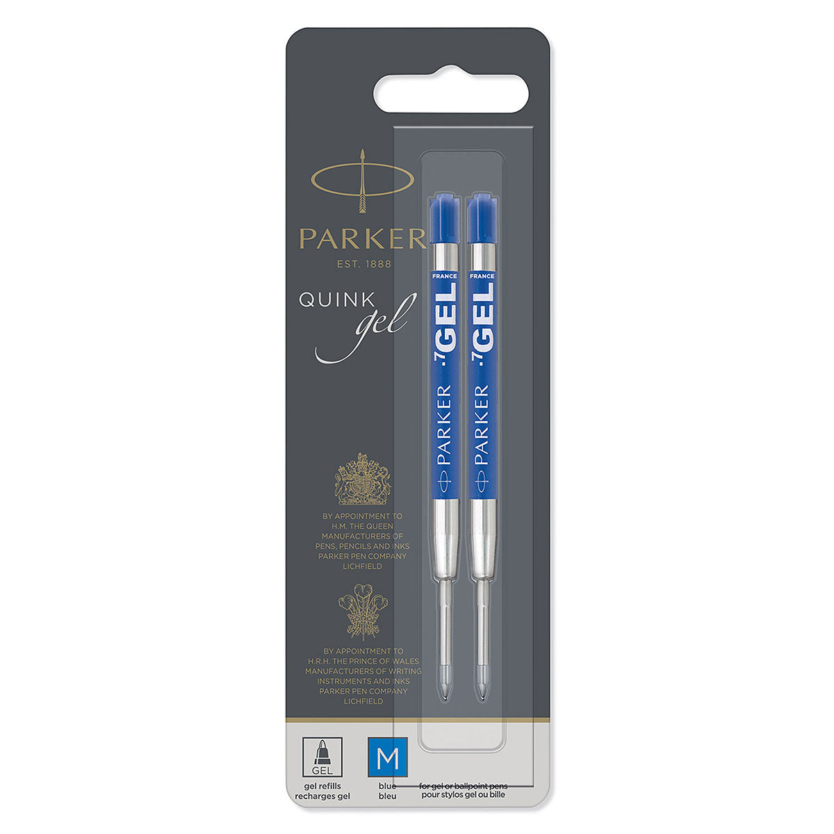 Parker Gel Refills Blue Medium Pack of 2 Parker Gel Refills