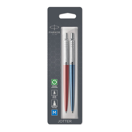 Parker Jotter Gel Pens Royal Blue and Red Gift Set, Blue Ink  Parker Ballpoint Pen