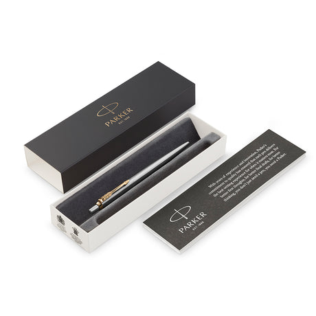 Parker Jotter Stainless Steel Gold Trim Gel Pen, Black Ink - Made In France  Parker Gel Ink Pens