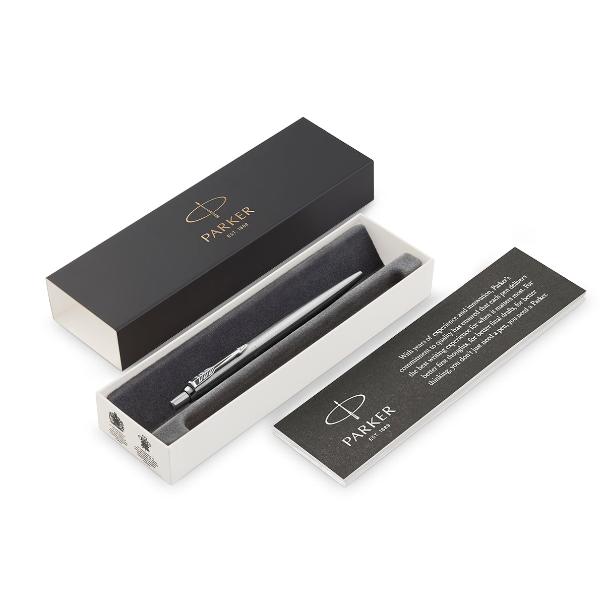 Parker Jotter Stainless Steel Chrome Trim Gel Pen, Black Ink - Made In France Parker Gel Ink Pens