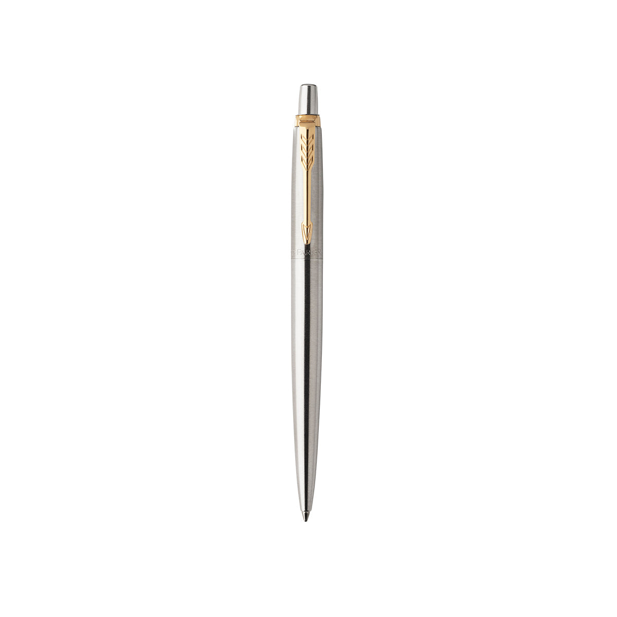 Parker Jotter Stainless Steel Gold Trim Gel Pen, Black Ink - Made In France Parker Gel Ink Pens