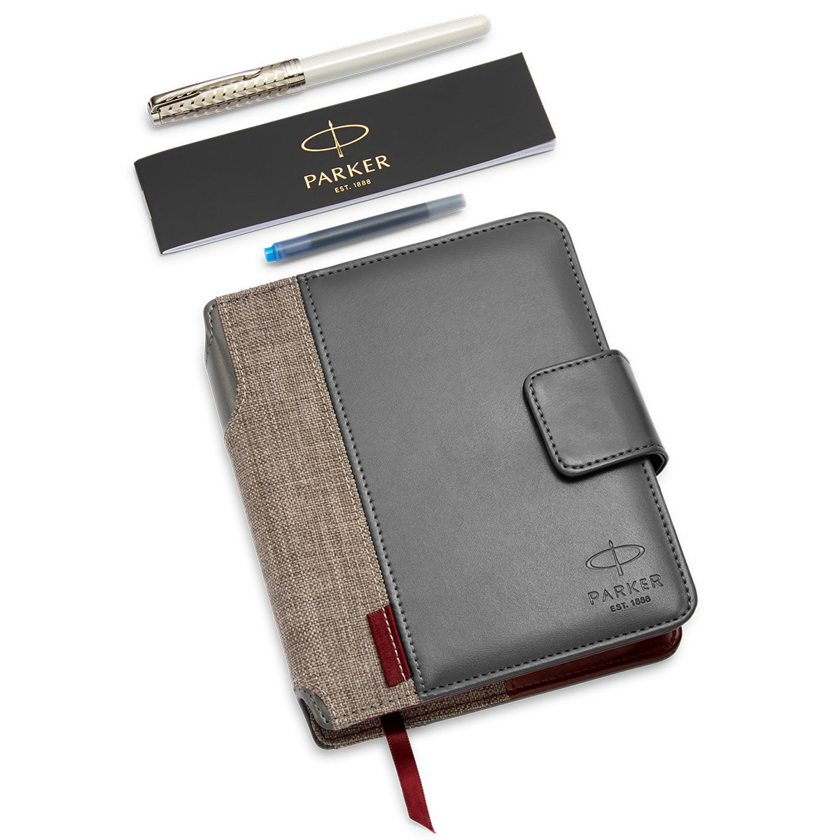 Parker Sonnet Sonnet Metal & Pearl Lacquer CT 18K Solid Gold Palladium Nib with Notebook and Organizer Parker Fountain Pens