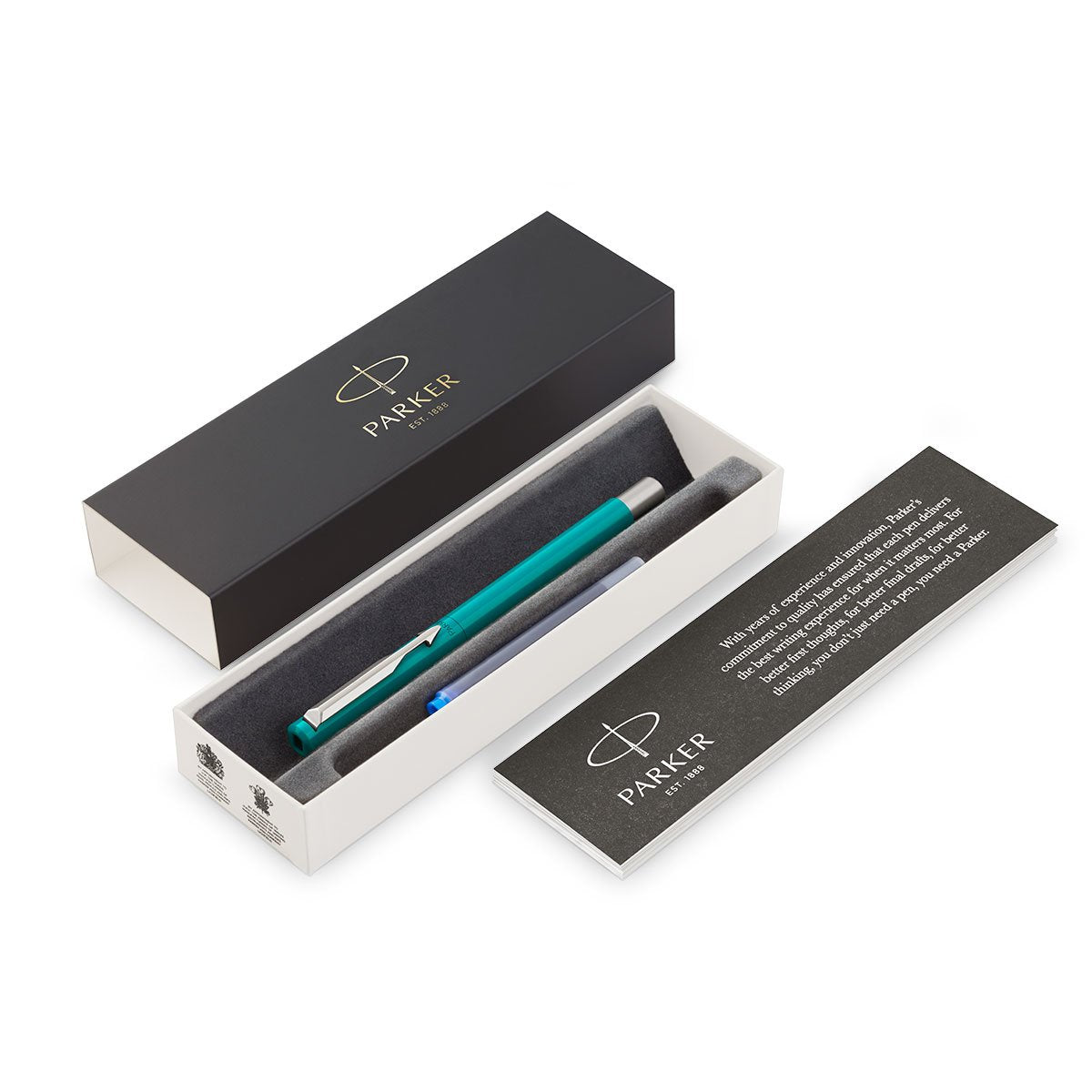 Parker Vector Blue Green Fountain Pen Fine Nib Made in France With Gift Box Parker Fountain Pens