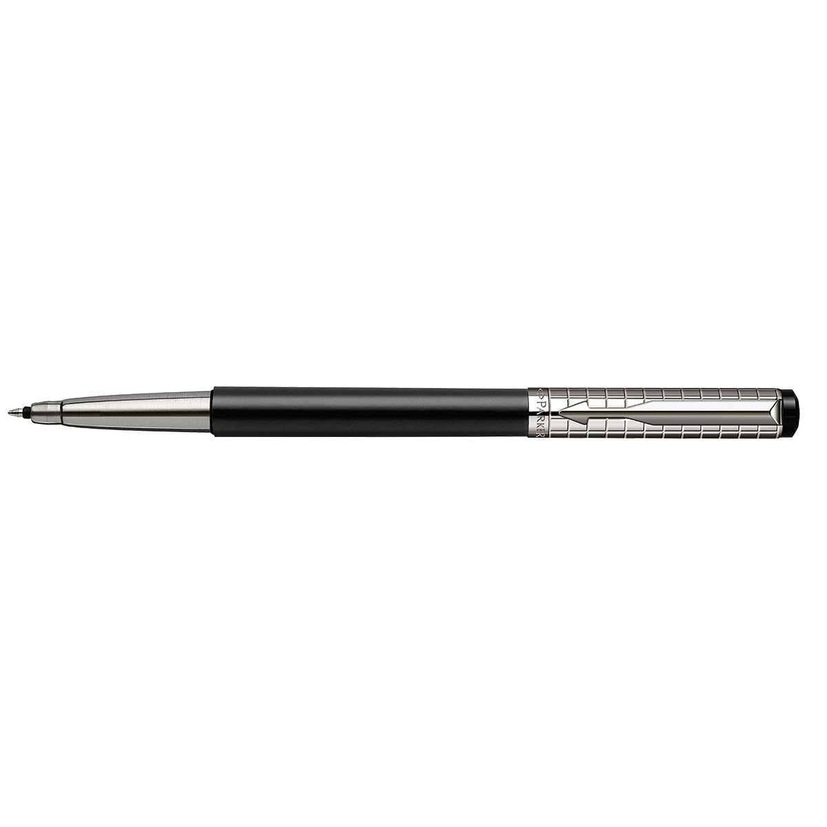 Parker Vector Premium Black Stainless Steel Chiselled Rollerball Pen S0908810 Parker Rollerball Pens