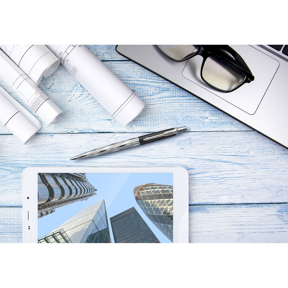 Parker Jotter London Post Modern Black Ballpoint Pen (Blue Ink)  Parker Ballpoint Pen