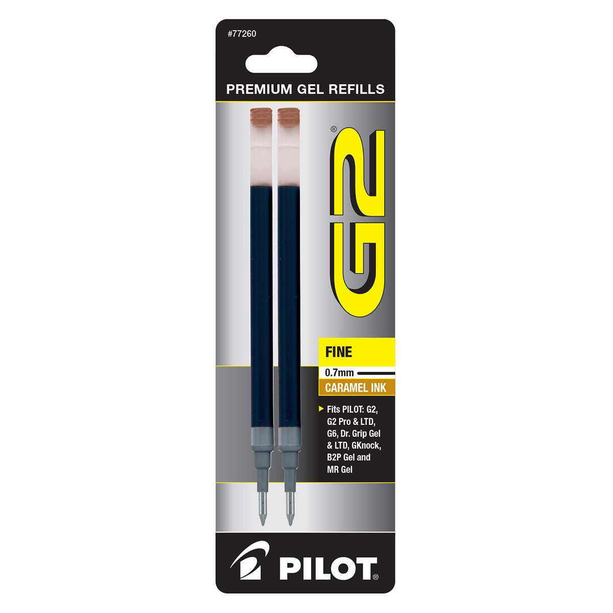 Pilot G2 Caramel 0.7mm Fine Gel Refills Pack of 2 Pilot Gel Refills