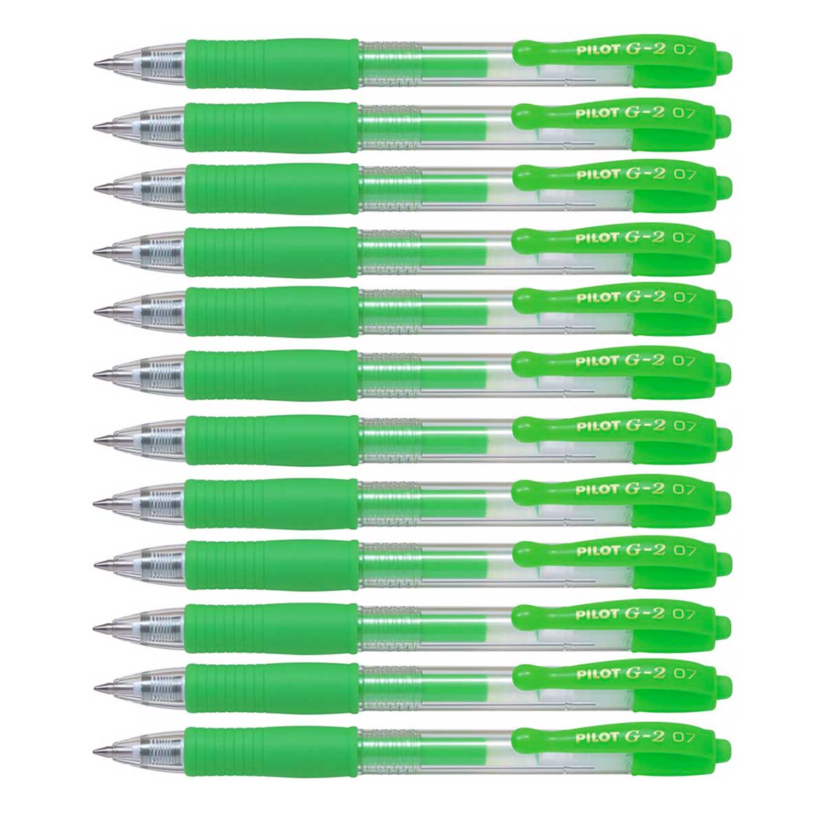 Pilot G2 Neon Green, Fine Gel Pen, 0.7MM - 13956 Dozen Pilot Gel Ink Pens