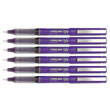 Pilot Precise V5 Purple Ink Extra Fine Rolling Ball Pen 0.5mm Pack Of 6  Pilot Rollerball Pens