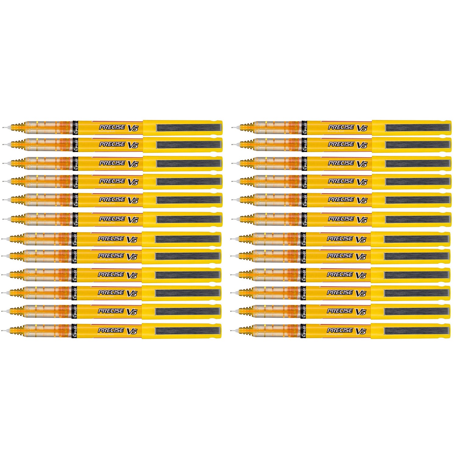 Pilot Precise V5 Extra Fine Yellow Ink Rolling Ball Pen 0.5mm Bulk Pack of 24  Pilot Rollerball Pens