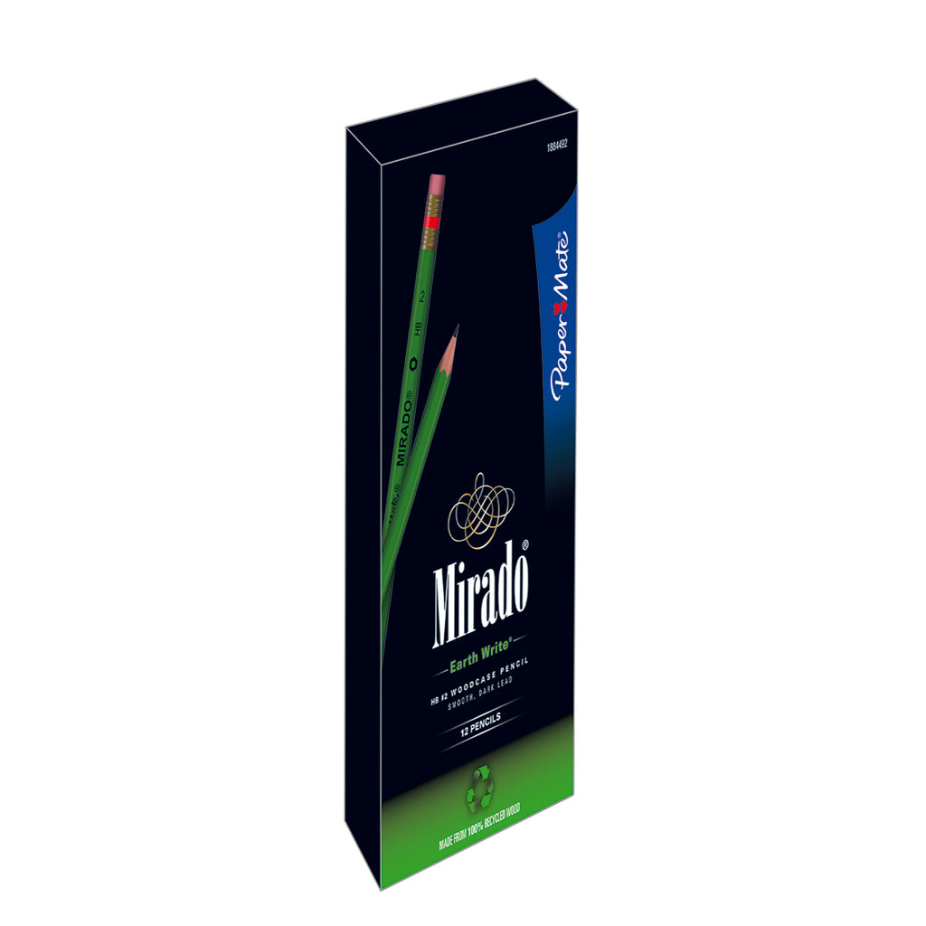 Papermate Mirado Earthwrite HB Recycled Pencils Pack of 12, Perfect for Tests Paper Mate Pencil