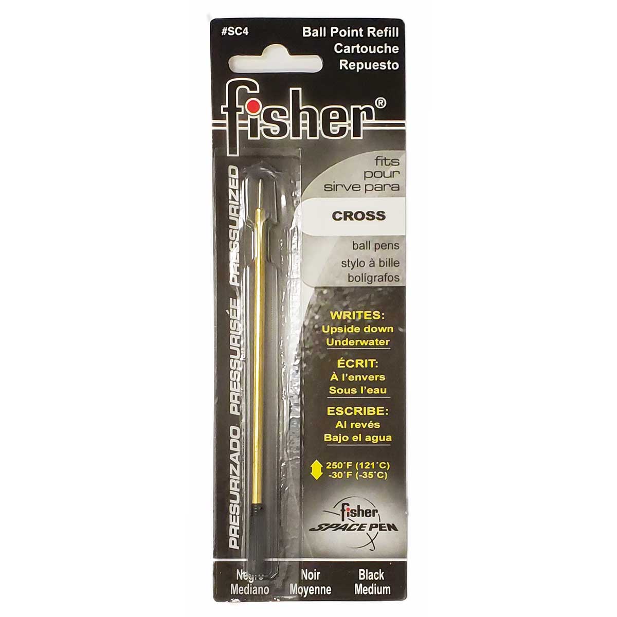 Refill for Cross Ballpoint Pens Same as 8513 Black Medium, Made By Fisher Fisher Rollerball Refills