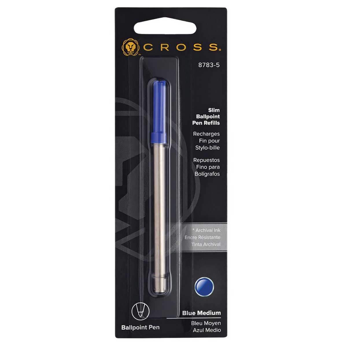 Cross Slim Ballpoint Pen Refill For Cross Click Pens, Blue Medium 8783-5 Cross Ballpoint Refills