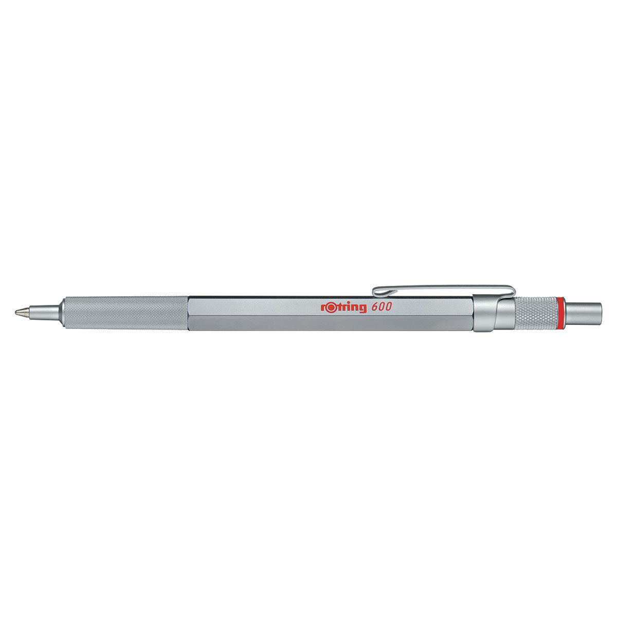 Rotring 600 Silver Full Metal Ballpoint Pen, Black Ink Rotring Ballpoint Pen