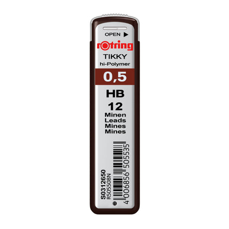 Rotring Hi Polymer Leads 0.5mm HB Tube of 12 For 0.5 mm Mechanical Lead Pencils  Rotring Leads