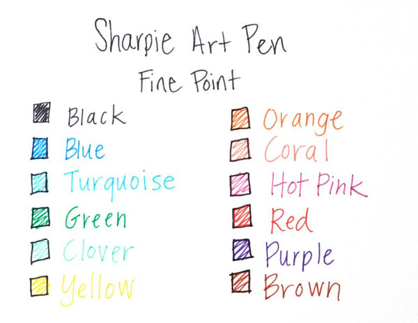 Sharpie Art Pen Yellow, Archival Ink Pen, Fine Point, Non Bleeding