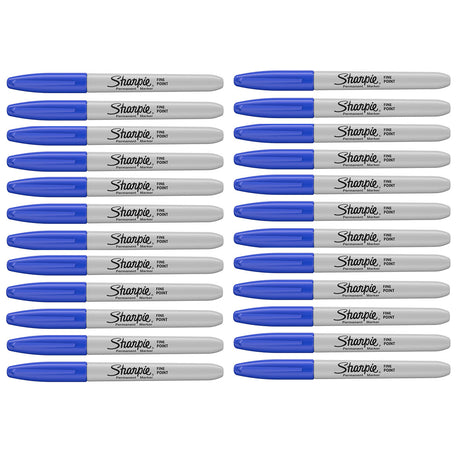 Sharpie Blue Markers, Fine Point, Bulk Pack of 24  Sharpie Markers