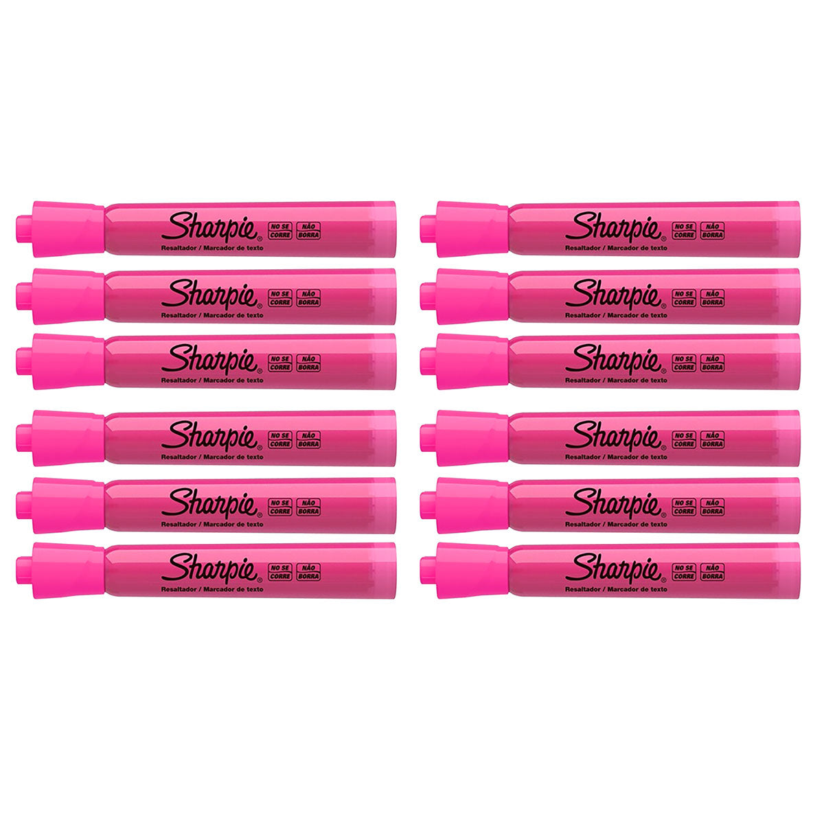 Sharpie Resaltador Pink Highlighter Pack of 12 - No Smear Sharpie Highlighter