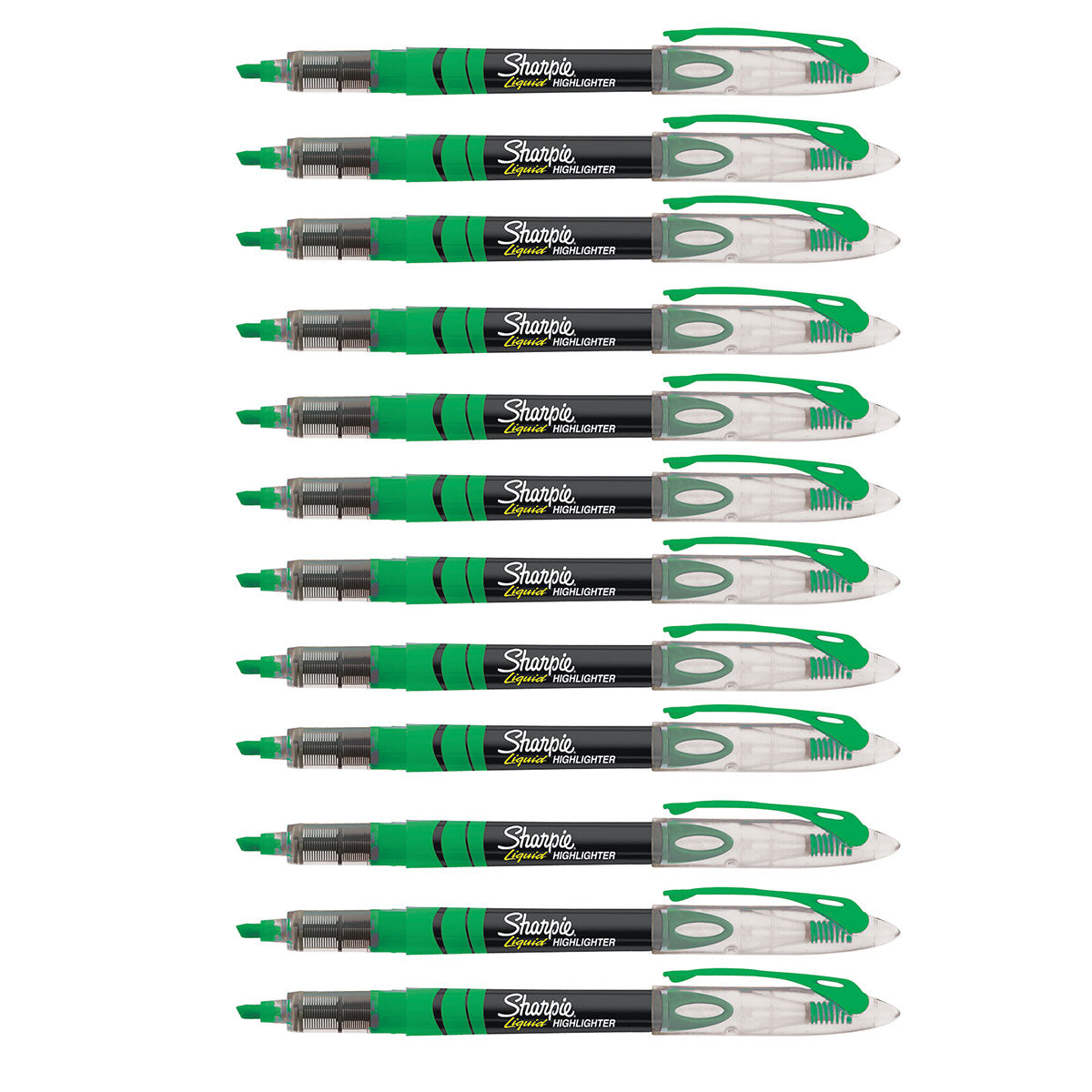 Sharpie Liquid Highlighter Green Narrow Chisel Tip Pack of 12 Sharpie Highlighter