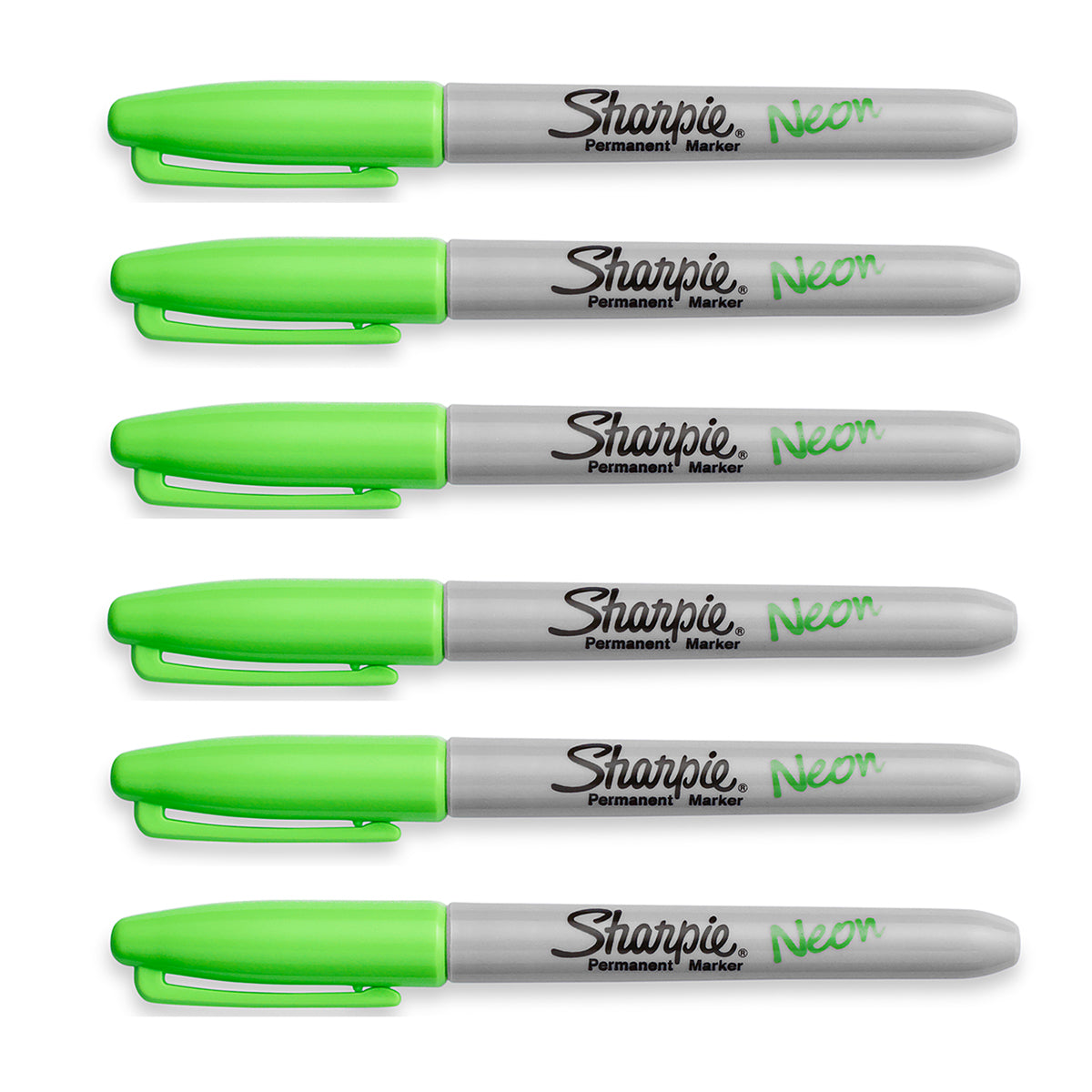 Sharpie Neon Green Fine Point Permanent Markers Pack of 6 Sharpie Markers