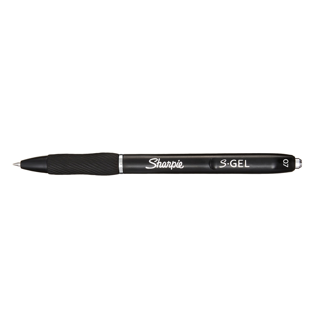 Sharpie S-Gel Black Retractable Gel Pen Medium With Rubber Grip