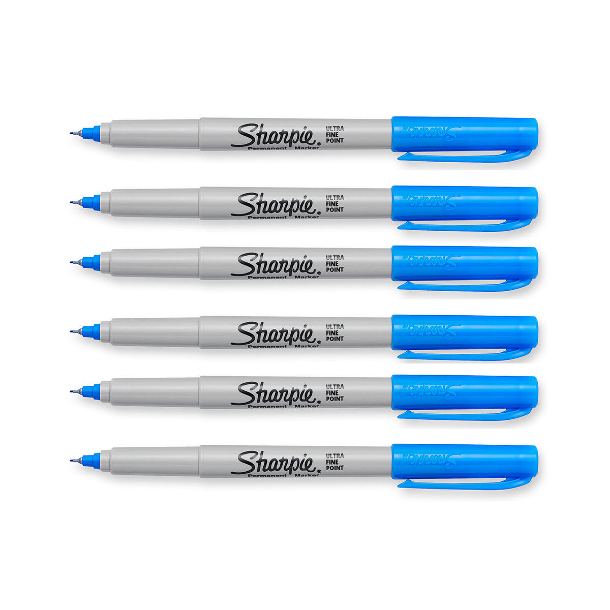 Sharpie Electro Pop Techno Blue Ultra Fine Point Permanent Marker Pack of 6 Sharpie Markers
